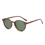 Gafas de sol polarizadas redondas retro: montura clásica de leopardo y protección UV400