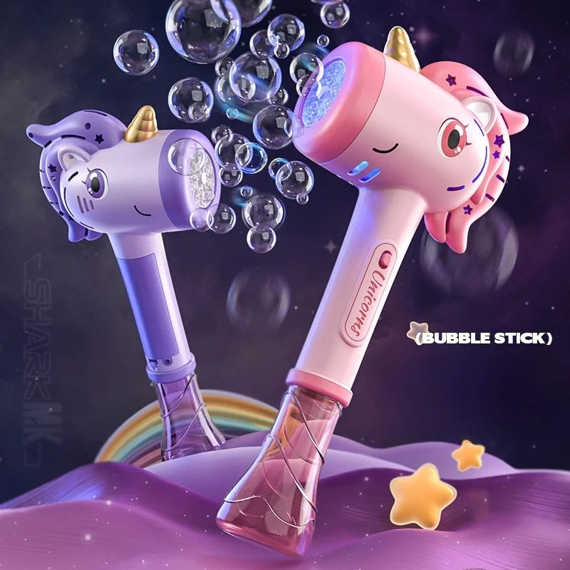 Unicorn Bubble Blower with Lights & Music - Automatic Bubble Machine for Kids