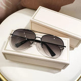 Classic Aviator Sunglasses – Metal Frame UV Protection Shades for Men