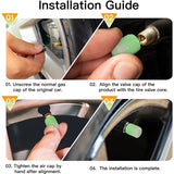 Glow-in-the-Dark Red Tire Valve Caps – Fluorescent Stem Covers for Cars, Motorcycles & Bicycles