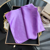 60cm Solid Color Silk Satin Neckerchief – Elegant Hijab Scarf for Women