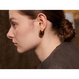 18K Gold-Plated U-Shape Hoop Earrings – Waterproof Stainless Steel Fashion Jewelry for Women