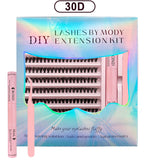 DIY Lash Extension Kit with 200 Natural Cluster Lashes