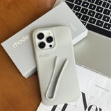 Estuche Rhode para iPhone 14 Pro y 15 Pro: funda de silicona suave con soporte para brillo de labios y lápiz labial, diseño mate y antideslizante