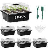 10-Pack Seed Starter Kit with Humidity Dome - 120 Cell Mini Greenhouse for Plants