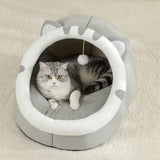 Warm Cat Cave Bed – Cozy Tent Cushion for Kittens & Small Dogs