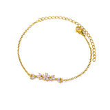 Pulsera de acero inoxidable con dijes de moda para mujer: diseño de plantas con cierre de pinza de langosta