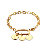 Personalized Stainless Steel Link Bracelet - Custom Name & Date Engraved Jewelry for Women