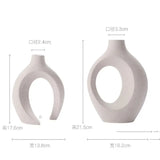 Set of 2 Hollow Nordic Ceramic Vases – Minimalist Boho Decor for a Stylish Home