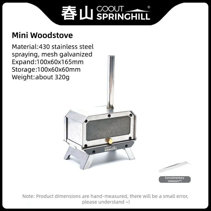 Portable Stainless Steel Mini Firewood Stove for Camping and Aromatherapy