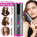 Cordless Automatic Hair Curler with Adjustable Temperature & LED Display