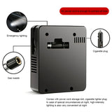 Portable 12V Car Air Compressor with LED Light and Tire Pressure Gauge