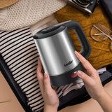Hervidor eléctrico mini de 0,5 l de SONIFER: hervidor de agua portátil de acero inoxidable de 600 W para viajes de té y café, hoteles y viajes familiares