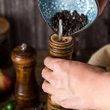Classic Oak Wood Pepper & Spice Grinder Set – Adjustable Ceramic Grinding Mills