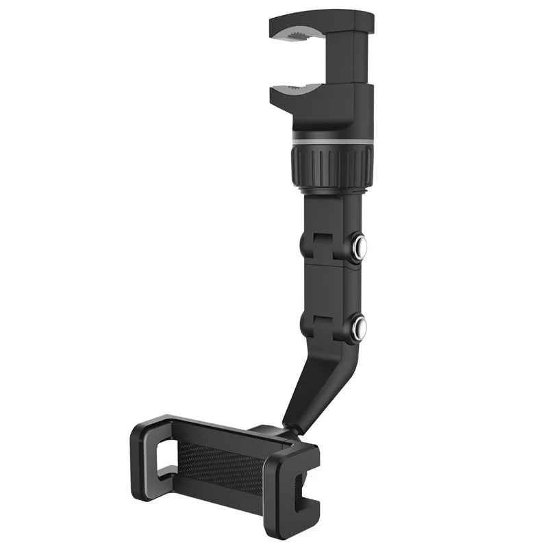 Soporte para teléfono con espejo retrovisor giratorio de 360°: soporte universal para teléfono en el automóvil para GPS y conducción con manos libres