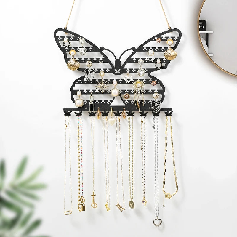 Vitrina de metal para joyas: elegante almacenamiento para anillos, collares y pendientes