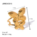 Minimalist 18K Gold Plated Stainless Steel Open Ring – Waterproof, Elegant Statement Jewelry for Women
