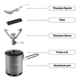 Lightweight Portable Outdoor Gas Stove and Camping Cookware Set