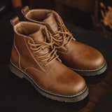 Men's Leather Winter Boots – Comfortable Ankle Work Boots with Anti-Slip Sole