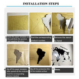 European Version World Map Wall Stickers – Modern 3D Acrylic Map Decals for Home, Office, or Classroom