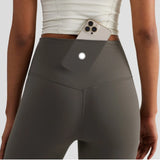 High-Waist Seamless Yoga Leggings with Back Pocket – Ankle-Length, Stretch Fit