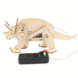 Kit STEM de dinosaurios: rompecabezas de madera en 3D y modelo de robot para niños | Juguete educativo de ciencia e ingeniería
