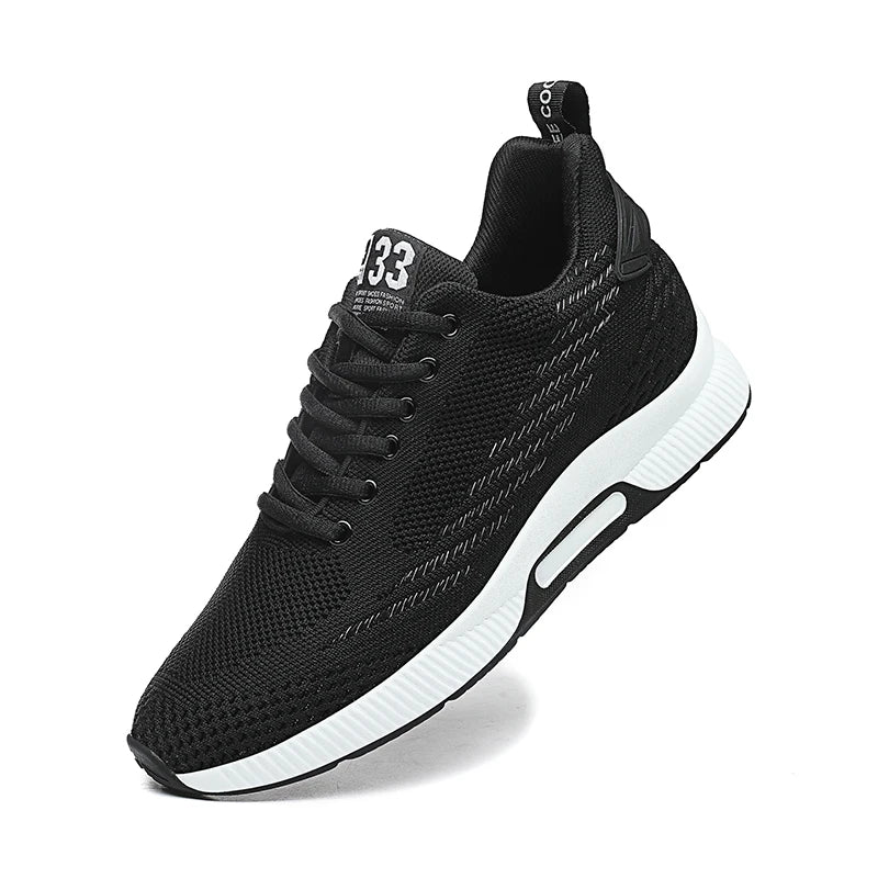 Men’s Height-Increasing Mesh Casual Shoes – Lightweight Lace-Up Sneakers for Everyday Comfort