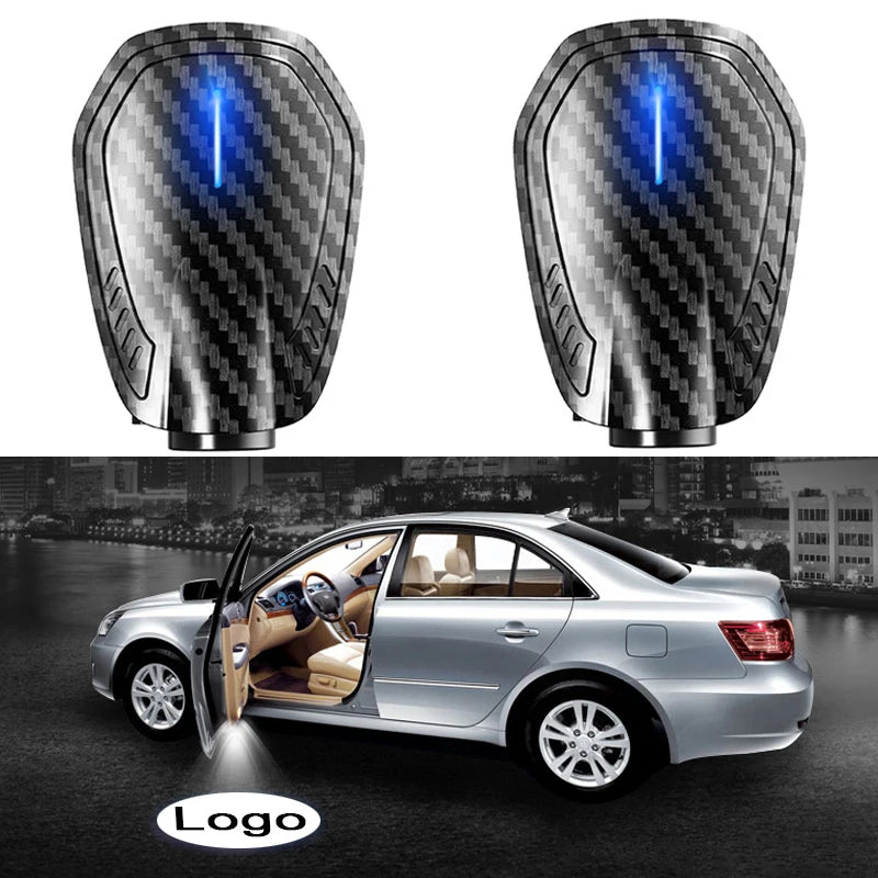 Rechargeable Wireless LED Car Door Welcome Lights – 2PCS Universal Ghost Shadow Projectors