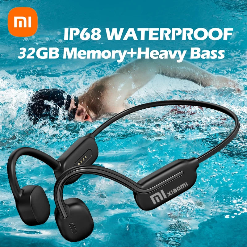 Auriculares de conducción ósea Xiaomi IPX8, auriculares inalámbricos abiertos con Bluetooth 5.3, auriculares Bluetooth para natación, auriculares deportivos con MP3 de 32 GB
