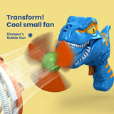 Dinosaur Bubble Blaster Gun - Electric Bubble Machine with Fan for Kids Outdoor Play