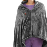 USB Heated Wearable Blanket – Machine Washable, 3-Temperature Level Shawl for Home, Office & Travel