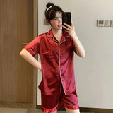 Men’s Summer Pajama Set – Short Sleeve Lightweight Loungewear with Button-Up Top and Elastic Waist Shorts