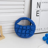 Mini Dumpling Shaped Linen Bag with Zipper Pocket – Soft Baguette Tote for Everyday Use