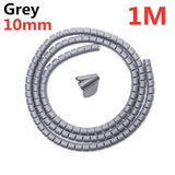 Protector de cable en espiral flexible de 2 m/1 m, organizador de cables, clip de tubo protector para cable de computadora, herramientas de gestión, 16/10 mm