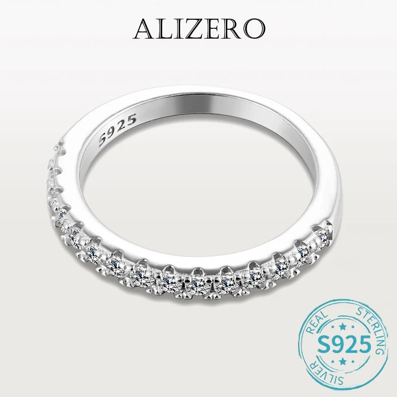 Moissanite Wedding Band Ring – 925 Sterling Silver with 18K White Gold Plating