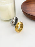 Peri'sBox Minimalist Wide Rings – Smooth Gold & Silver Plated Stainless Steel Stackable Fashion Rings for Men & Women