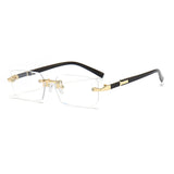 Gafas de sol rectangulares sin montura de moda: gafas de sol cuadradas pequeñas y modernas para hombres y mujeres