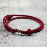 Men’s Adjustable Rope Charm Bracelet – Trendy Milan Alloy Geometric Design