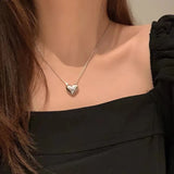 Trendy Silver Heart Pendant Necklace – Minimalist Jewelry for Women