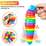 3D Colorful Slug Fidget Toy for Kids Stress Relief and Hand Exercise