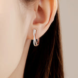 Trendy Silver Zircon Hoop Earrings for Women – Lightweight Fine Jewelry