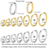 Stainless Steel Small Hoop Earrings – Unisex Cartilage and Helix Piercing Jewelry