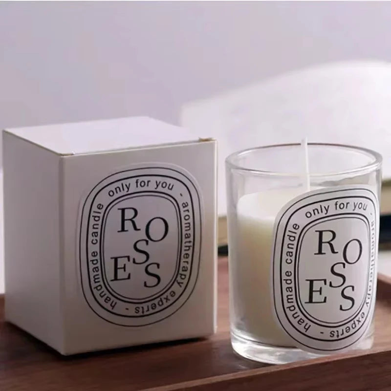 Vela perfumada romántica: elegante vela de cristal transparente para bodas y regalos