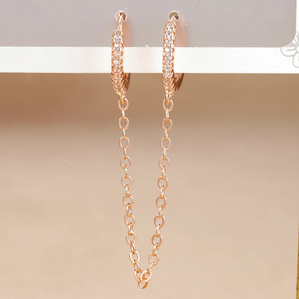 Trendy Stainless Steel Hoop Earrings with Cubic Zirconia for Women