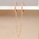 Trendy Stainless Steel Hoop Earrings with Cubic Zirconia for Women