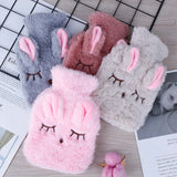 Plush Rabbit Hot Water Bottle with Shoulder Strap – Hand & Belly Warmer for Winter Relief