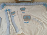 Luxury 5-Piece Newborn Take-Home Set with Jewelry Crown, Mittens, Hat, Shoes & Blanket