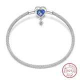 925 Sterling Silver Charm Bracelet for Women – Heart, Star, Moon & More