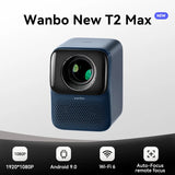 Portable 1080P Full HD Mini Projector with Auto Focus, Wi-Fi, Bluetooth, and HIFI Sound