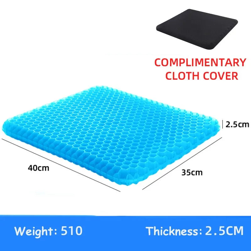 Cooling Gel Seat Cushion for Office, Car & Home – Pressure Relief & Breathable Comfort